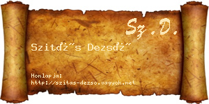 Szitás Dezső névjegykártya