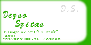 dezso szitas business card